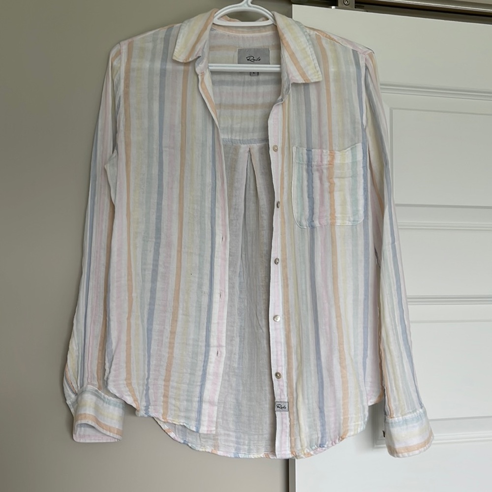 Rails | Rainbow Striped Gauzy Top